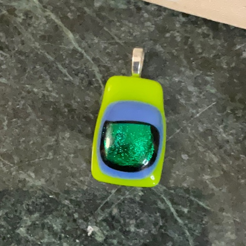 Glass Pendant with 925 Silver Bale